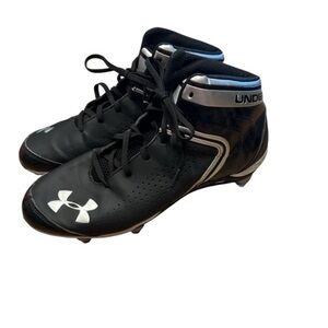 Under Armour Mens Football Cleats Saber Mid D Black Size 10.5 EUC
